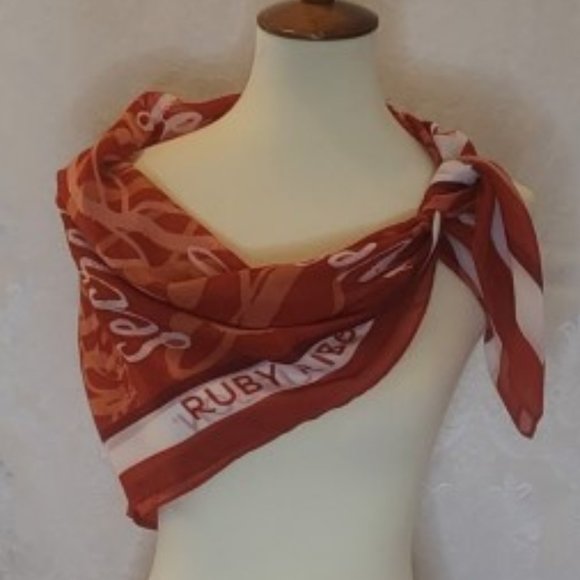 Ruby Ribbon Red and White BeYOUtiful Signature Scarf #1409 - Picture 1 of 10